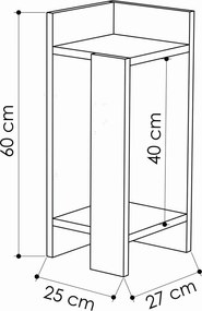 Κομοδίνο Λευκό ELOS 25x27x60