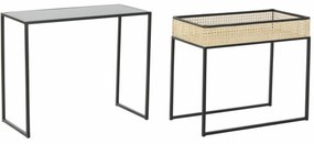 Τραπεζάκι Καφέ DKD Home Decor Μαύρο Φυσικό 60 x 30 x 50 cm