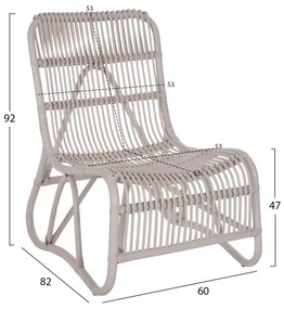 ΠΟΛΥΘΡΟΝΑ BRONNY ΕΞΩΤ.ΧΩΡΟΥ  RATTAN ΣΕ ΛΕΥΚΟ ΧΡΩΜΑ 60x82x92Υεκ.