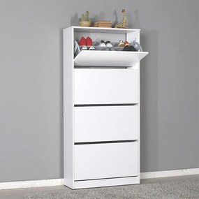 Παπουτσοθήκη Flat Duo Megapap 24 ζευγών χρώμα λευκό 73x26x157εκ.
