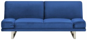 Καναπές κρεβάτι Berwyn 1646, Λειτουργία ύπνου, Μπλε, 190x89x81cm, Πόδια: Μέταλλο
