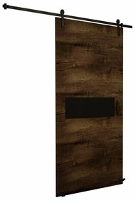 Συρόμενες πόρτες Dover 156, 33 kg, Μαύρο, Σκούρα φλαμουριά, Πλαστικοποιημένη μοριοσανίδα, Καφέ, Αλουμίνιο | Epipla1.gr