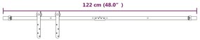 vidaXL Μηχανισμός Συρόμενης Πόρτας Μίνι Λευκός 122 εκ. Ανθρακοχάλυβας