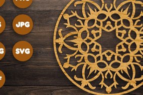 Intra απο ξύλο plywood 3mm-4mm πάχος Τρισδιάστατα κυκλικά Mandala για Cricut Δίασταση 30x30 cm INTRAFABR-74380743