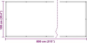 vidaXL Οθόνη Μπαλκονιού Λευκός 100 x 800 cm Ύφασμα Όξφορντ