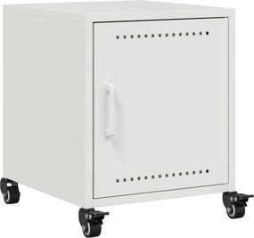 vidaXL Κομοδίνα 2 τεμ. Λευκό 36x39x43,5 εκ. από Χάλυβα