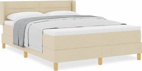 vidaXL Κρεβάτι με ελατήρια με στρώμα Κρεμ 200 x 140 cm Πολυεστέρας