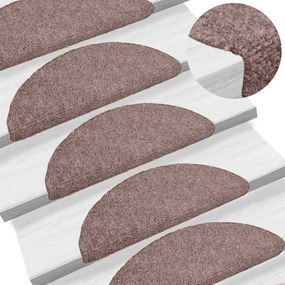 vidaXL Πατάκια Σκαλιών Αυτοκόλλητα 10 τεμ. 65x21x4 εκ. Κρεμ Ημίστρογγυλά Μεγάλα