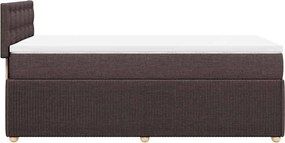 vidaXL Κρεβάτι Boxspring με Στρώμα Σκούρο Καφέ 80x200 εκ. Υφασμάτινο