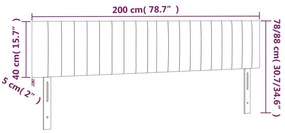 Κεφαλάρια Κρεβατιού 2 τεμ. Σκ. Γκρι 100x5x78/88 εκ. Βελούδο - Γκρι