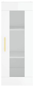 vidaXL Ντουλάπι Γυαλ. Λευκό 34,5 x 34 x 180 εκ. από Επεξεργασμένο Ξύλο