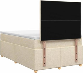 vidaXL Κρεβάτι box spring με στρώμα Κρεμ 120 x 190 cm Ύφασμα