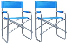 Καρέκλες Σκηνοθέτη 2 τεμ. Μπλε Ατσάλινες