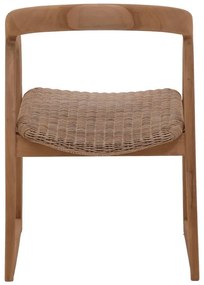 Καρέκλα - Πολυθρόνα Somalia σκελετός αλουμινίου με teak πόδι σε Φυσικό και καφέ pe rattan 57x62x80 εκ. 57x62x80 εκ.