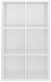 vidaXL Ραφιέρα/Βιβλιοθήκη Γυαλιστερό Λευκό 66x30x98 εκ. Επεξ. Ξύλο