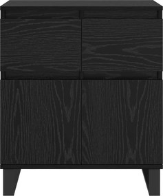 vidaXL Πλαϊνό γραφείο με συρτάρι Μαύρη Οξυά 60 x 35 x 70 cm