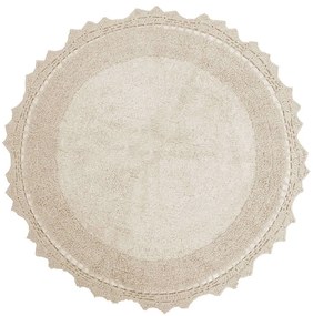 Πατάκι Μπάνιου Στρογγυλό Des. Lace Ivory Anna Riska 60X60 60x60cm 100% Βαμβάκι