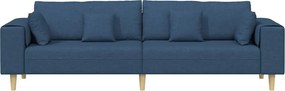 vidaXL Καναπές με μαξιλάρι Μπλε 250 x 77 x 76 εκ. ύφασμα