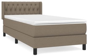 vidaXL Κρεβάτι Boxspring με Στρώμα Taupe 100 x 200 εκ. Υφασμάτινο