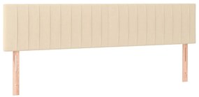 vidaXL Κρεβάτι Boxspring με Στρώμα Κρεμ 200x200 εκ. Υφασμάτινο