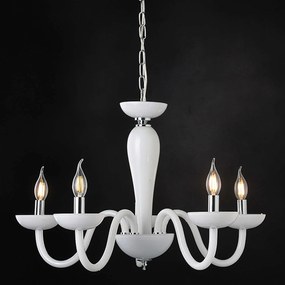 Πολυέλαιος 5Φ BLK82185PWC White Crystal, Metal