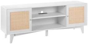 Βάση τηλεόρασης VEVOR Rattan 191cm Ντουλάπι τηλεόρασης Boho Ντουλάπι τηλεόρασης Λευκό