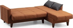 Γωνιακός Καναπές Κρεβάτι Κεραμιδί POLYA 130x216x86