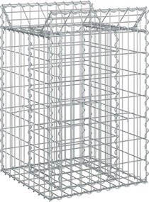 vidaXL Ανασηκωμένο κρεβάτι gabion Ασημί
