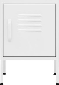 vidaXL Κομοδίνα 2 τεμ. Λευκά 35 x 35 x 51 εκ. Ατσάλινα
