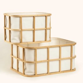Stewehome φυσικό καλάθι από μπαμπού Πολύχρωμο 32x23x20 cm