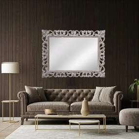 Artekko Mirroki Ξύλινος Λευκός Πατίνα Σκαλιστός Καθρέπτης Τοίχου (120x90)cm - 667-4018 - 667-4018