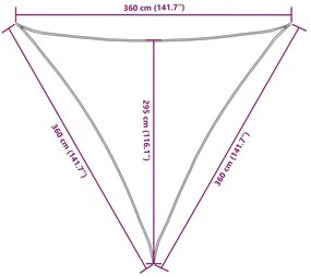 Πανί Σκίασης Τρίγωνο Κρεμ 3,6 x 3,6 x 3,6 μ. από Ύφασμα Oxford  - Κρεμ