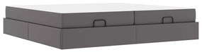 vidaXL Σκελετός κρεβατιού με στρώμα με στρώμα 2 pcs Γκρι PVC