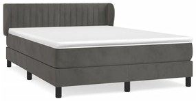 ΚΡΕΒΑΤΙ BOXSPRING ΜΕ ΣΤΡΩΜΑ ΣΚΟΥΡΟ ΓΚΡΙ 140X200 ΕΚ. ΒΕΛΟΥΔΙΝΟ 3127614