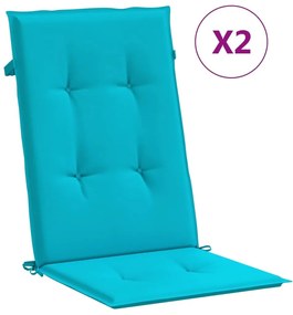 Μαξιλάρια Καρέκλας με Πλάτη 2 τεμ. Τιρκουάζ Υφασμάτινα - Τιρκουάζ