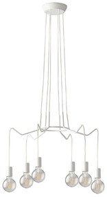 Φωτιστικό Οροφής Habitat I-HABITAT-S6 BCO 6xE27 66x39cm White Luce Ambiente Design Metal