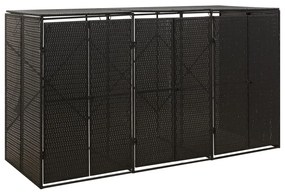 vidaXL Πλαίσιο για Κάδο με Ρόδες Μαύρο 207x80x117 εκ. Συνθ. Ρατάν