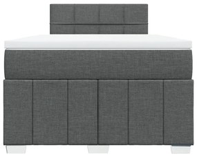 Κρεβάτι Boxspring με Στρώμα Σκούρο Γκρι 120x200 εκ. Υφασμάτινο - Γκρι