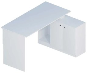 Γραφείο εργασίας Basak Megapap γωνιακό χρώμα λευκό 130x60x74εκ.