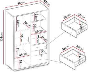 Ντουλάπα Qubic 1D2S Γραφείου - 90.00Χ42.00Χ138.00cm