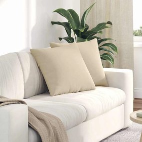 vidaXL Μαξιλάρι Καναπέ 2 pcs Κρεμ 50 x 50 cm ύφασμα
