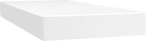 vidaXL Κρεβάτι Boxspring με Στρώμα Λευκό 90x200εκ. από Συνθετικό Δέρμα