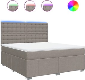 vidaXL Κρεβάτι Boxspring με Στρώμα Taupe 180x200 εκ. Υφασμάτινο