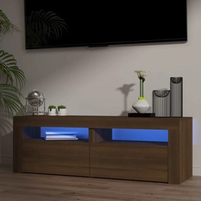 Έπιπλο Τηλεόρασης με LED Καφέ Δρυς 120x35x40 εκ. - Καφέ