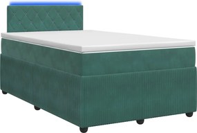 vidaXL Κρεβάτι box spring με στρώμα Σκούρο Πράσινο 120 x 190 cm
