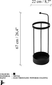 Ομπρελοθήκη Μαύρη SEMSIYE 22x22x67