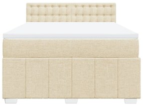 ΚΡΕΒΑΤΙ BOXSPRING ΜΕ ΣΤΡΩΜΑ ΚΡΕΜ 140X190 ΕΚ. ΥΦΑΣΜΑΤΙΝΟ 3289382