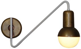 HL-3523-1 CHRISTOPHER OLD BRONZE &amp; WHITE WALL LAMP
