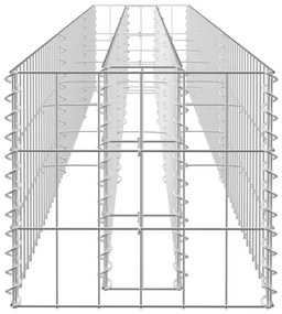 Συρματοκιβώτιο-Γλάστρα Υπερυψωμένη 270x30x30 εκ. Γαλβ. Χάλυβας - Ασήμι