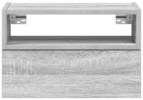Κομοδίνα Επιτοίχια Γκρι Sonoma 45x26x28,5 εκ. - Γκρι